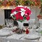 18.5" Christmas Flowers for Cemetery Faux Christmas Floral Arrangement with Faux Cone for Grave Centerpiece Home Décor